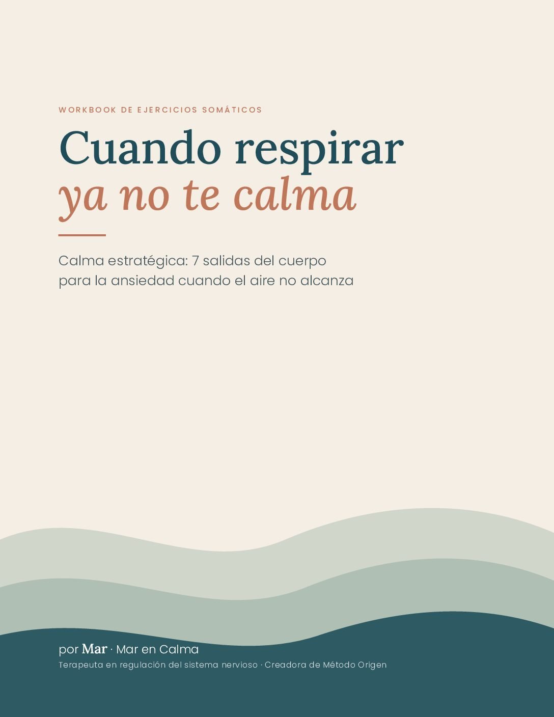 Portada del cuaderno Cuando respirar ya no te calma, de Mar en calma